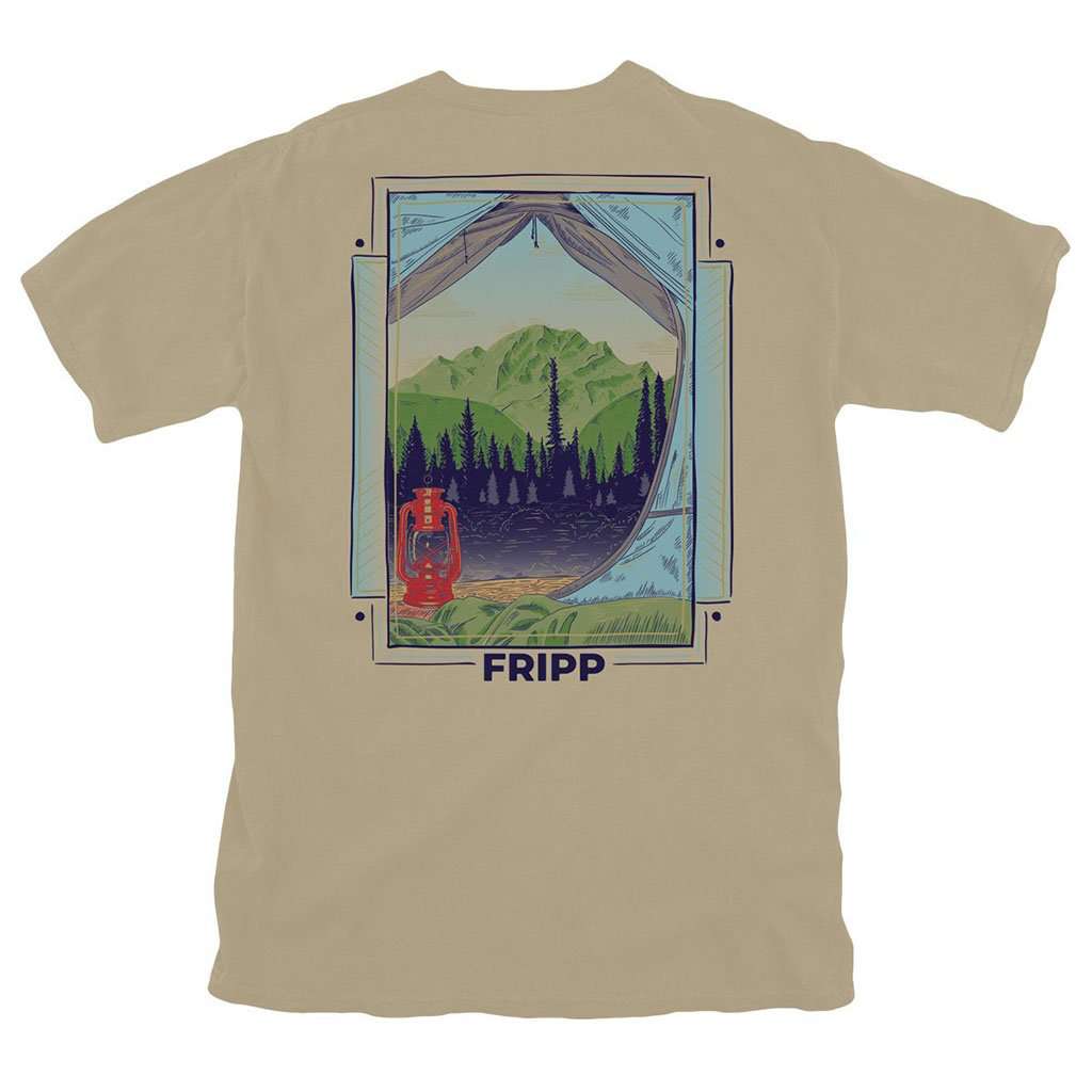 Tent View T-Shirt in Stone by Fripp Outdoors - Country Club Prep