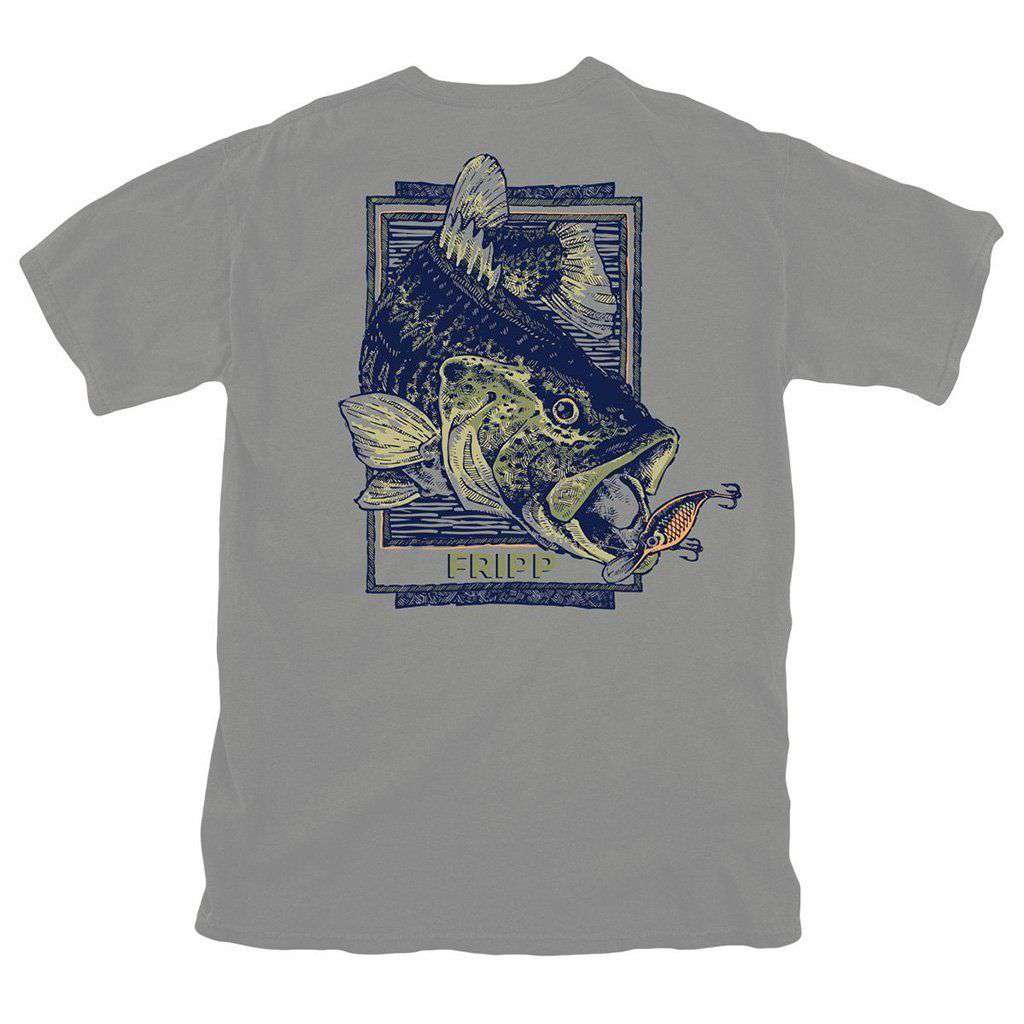Bass & Lure T-Shirt in Grey by Fripp Outdoors - Country Club Prep