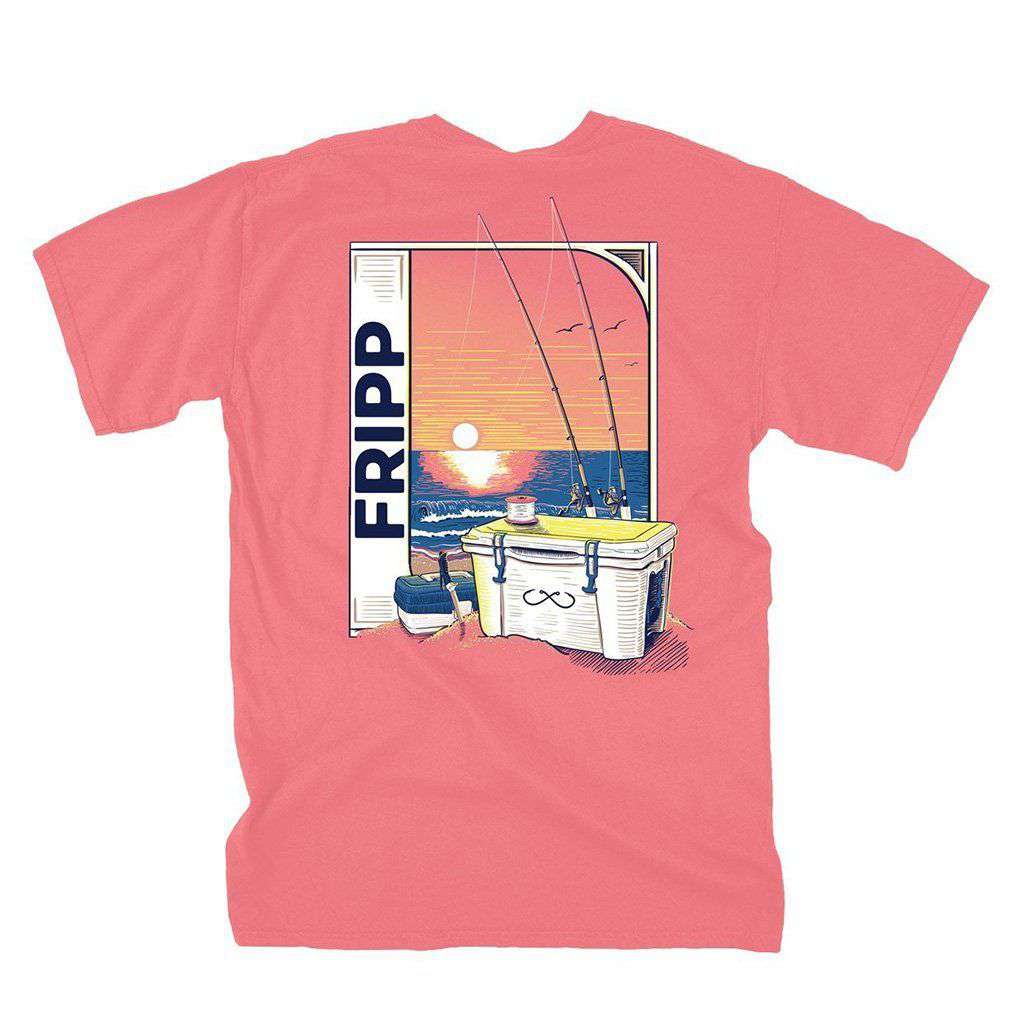 Beach Fishing T-Shirt in Salmon by Fripp Outdoors - Country Club Prep