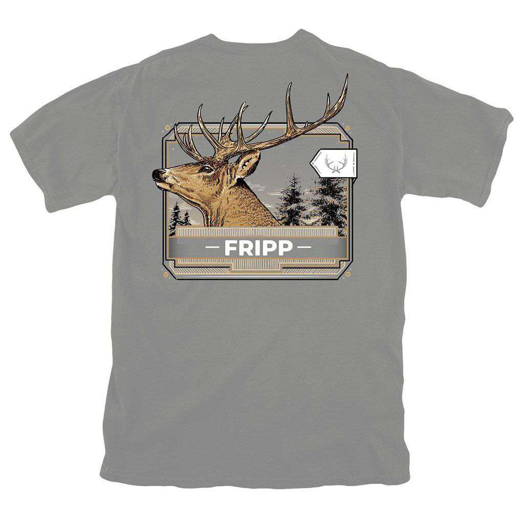 Deer Closeup T-Shirt in Grey by Fripp Outdoors - Country Club Prep