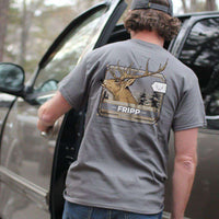 Deer Closeup T-Shirt in Grey by Fripp Outdoors - Country Club Prep