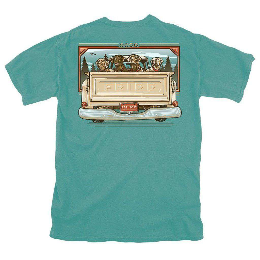 Dogs in Truck T-Shirt in Seafoam by Fripp Outdoors - Country Club Prep