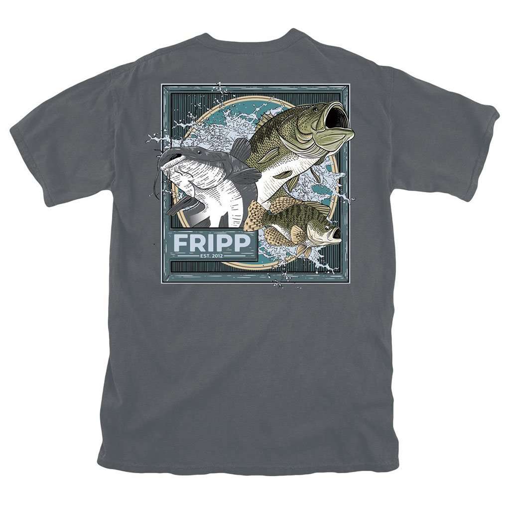 Three Fish T-Shirt in Pepper by Fripp Outdoors - Country Club Prep