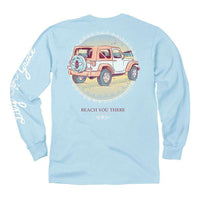 Beach You There Long Sleeve Tee in Chambray by Lily Grace - Country Club Prep