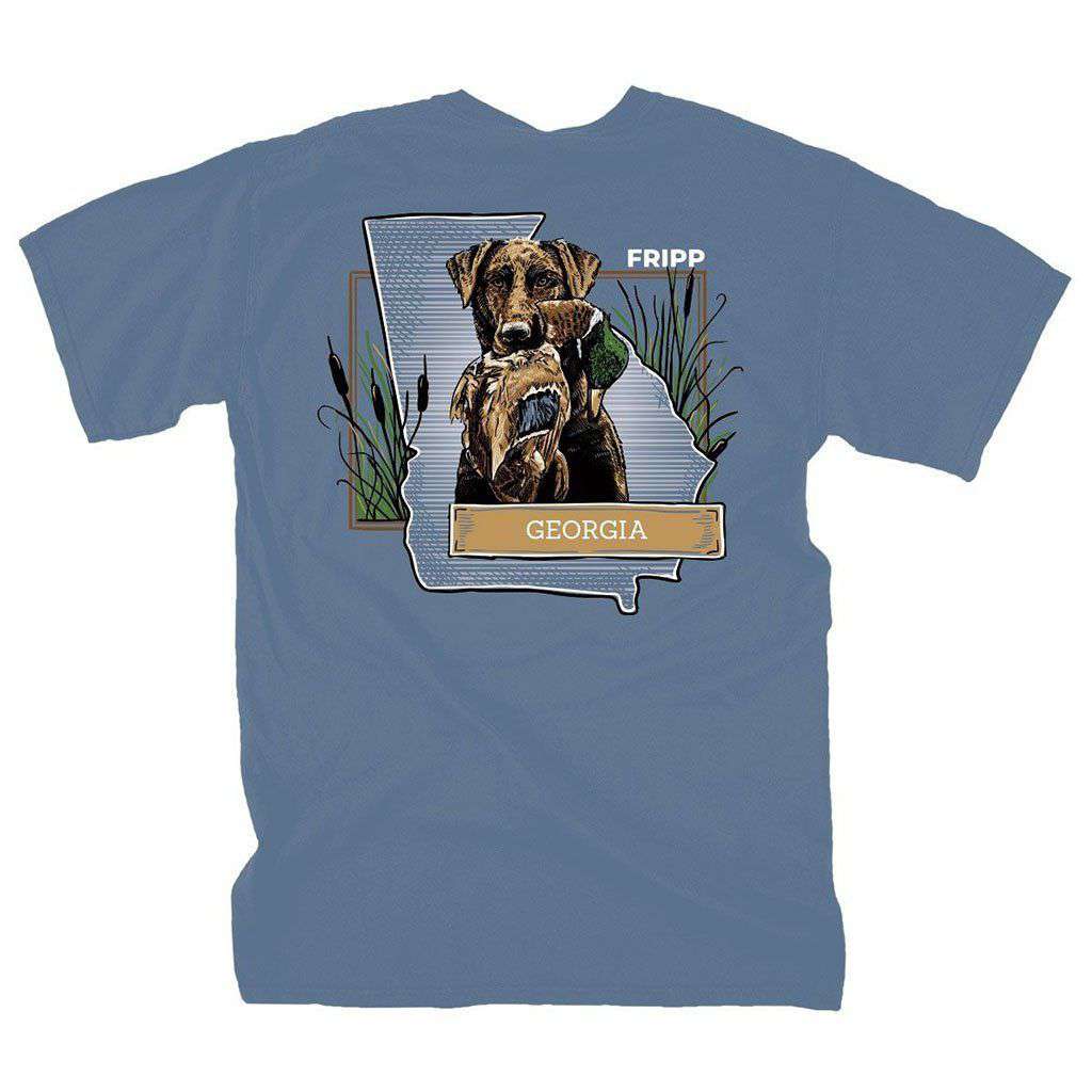 Dog & Duck Georgia T-Shirt in Marine Blue by Fripp Outdoors - Country Club Prep