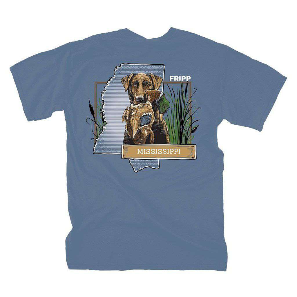 Dog & Duck Mississippi T-Shirt in Marine Blue by Fripp Outdoors - Country Club Prep
