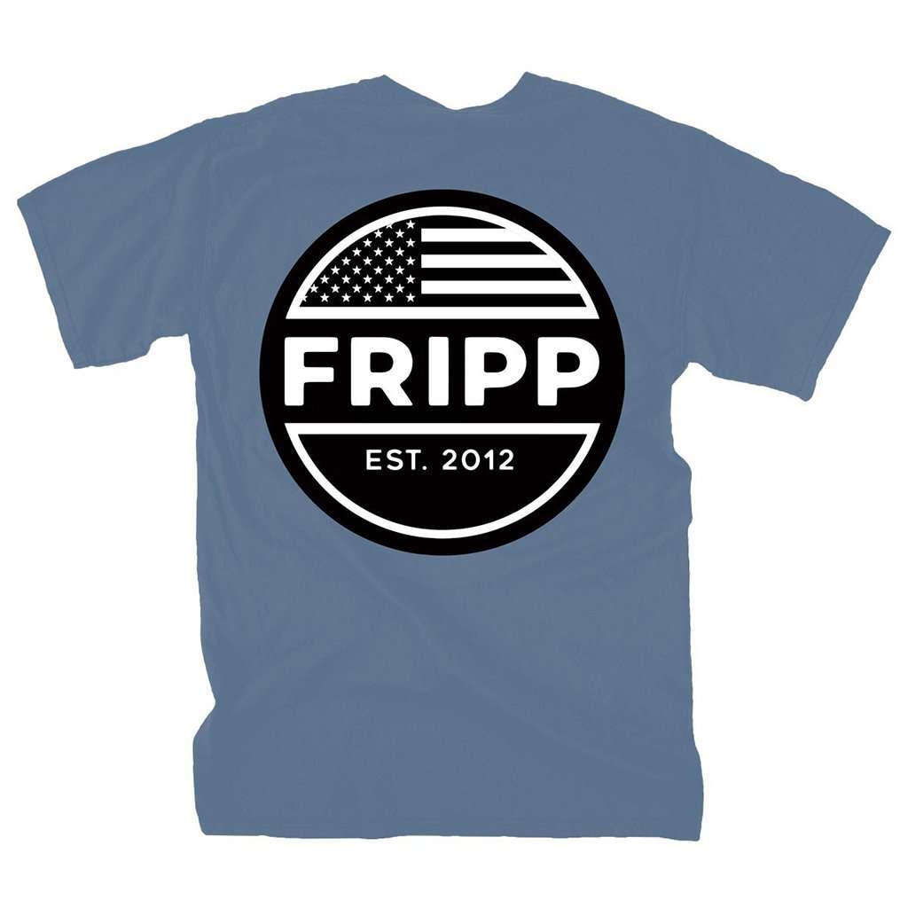 Flag Logo T-Shirt in Marine by Fripp Outdoors - Country Club Prep
