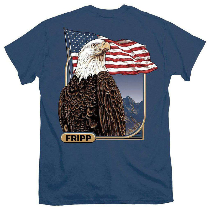 American Eagle with Flag Tee by Fripp Outdoors - Country Club Prep