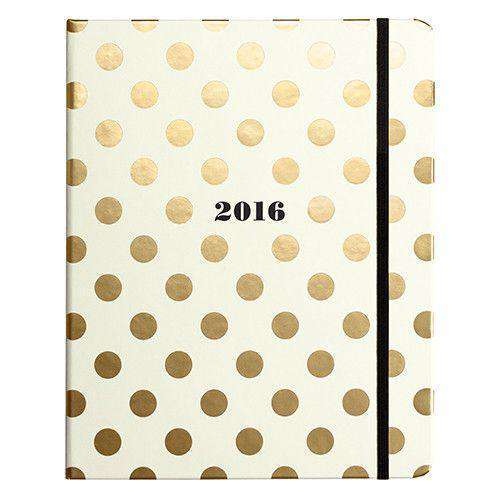 2016 - 17 Month Large Agenda in Gold Dots by Kate Spade New York - Country Club Prep