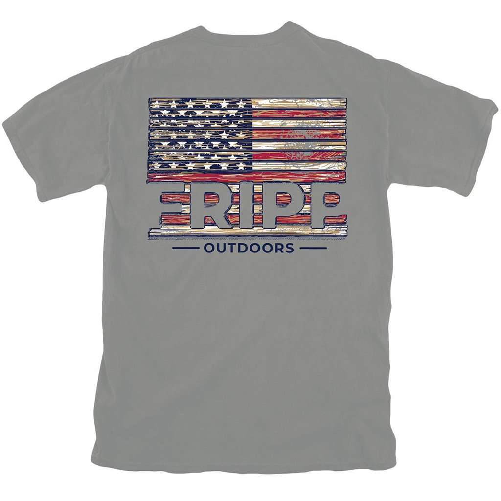 Wood Flag T-Shirt by Fripp Outdoors - Country Club Prep