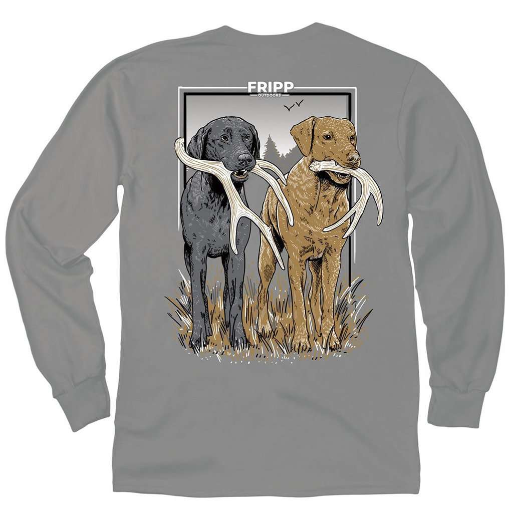 Shed Antlers Dogs Long Sleeve Tee by Fripp Outdoors - Country Club Prep