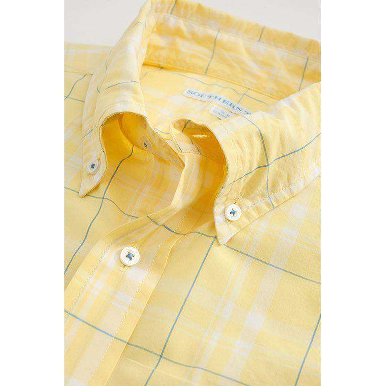 Windsail Plaid Classic Fit Sport Shirt in Sunshine Yellow by Southern Tide - Country Club Prep