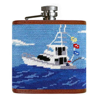 Offshore Fishing Needlepoint Flask by Smathers & Branson - Country Club Prep