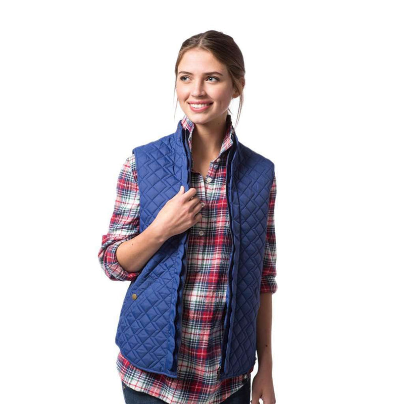 Scallop Vest in Reflecting Pond Navy by Southern Proper - Country Club Prep