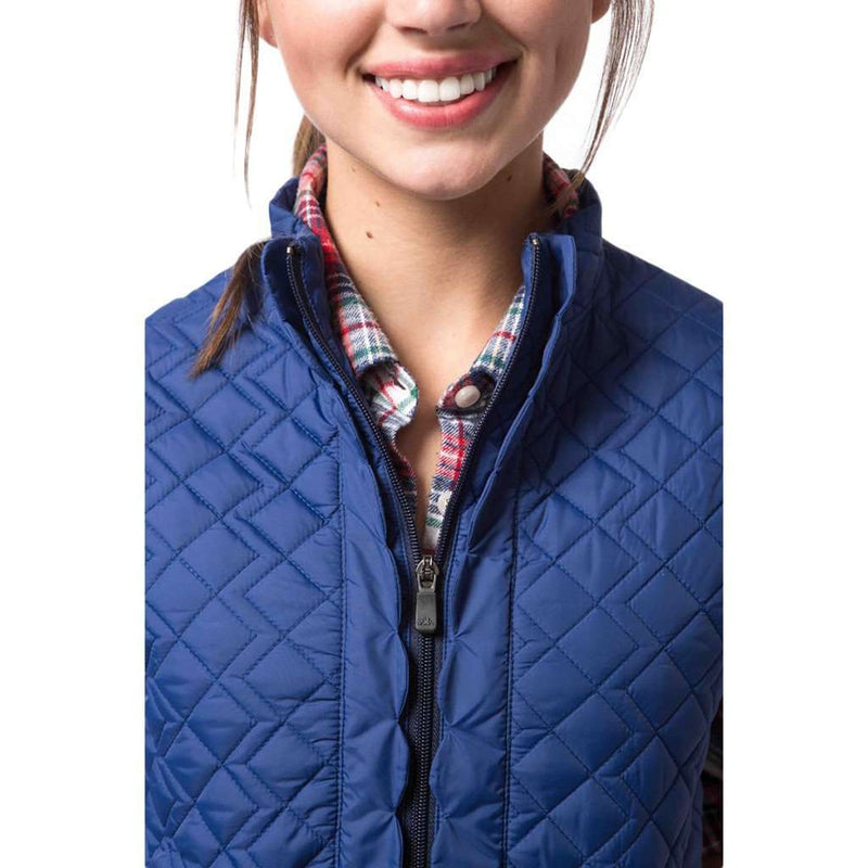 Scallop Vest in Reflecting Pond Navy by Southern Proper - Country Club Prep