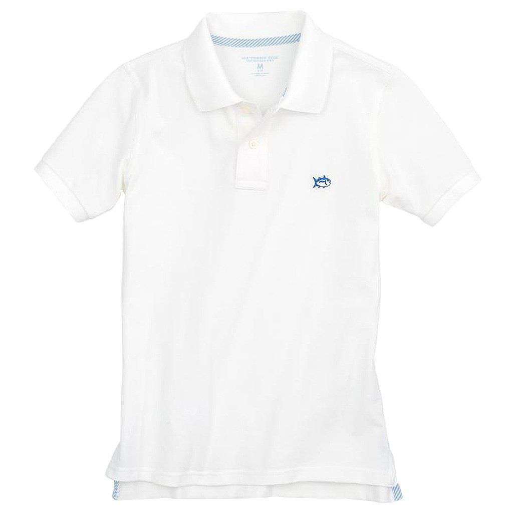 Boys' Skipjack Polo in White by Southern Tide - Country Club Prep