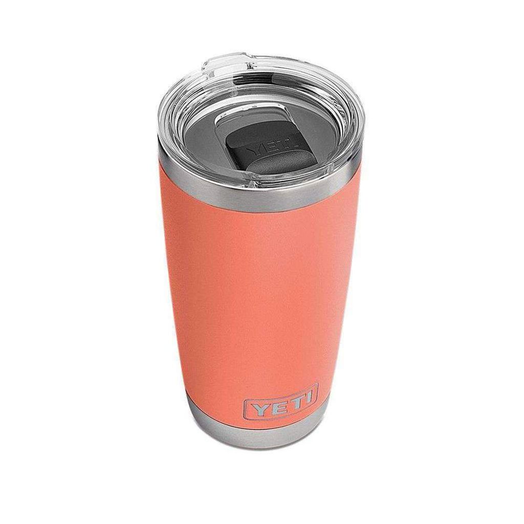 20 oz. DuraCoat Rambler Tumbler in Coral with Magslider™ Lid by YETI - Country Club Prep