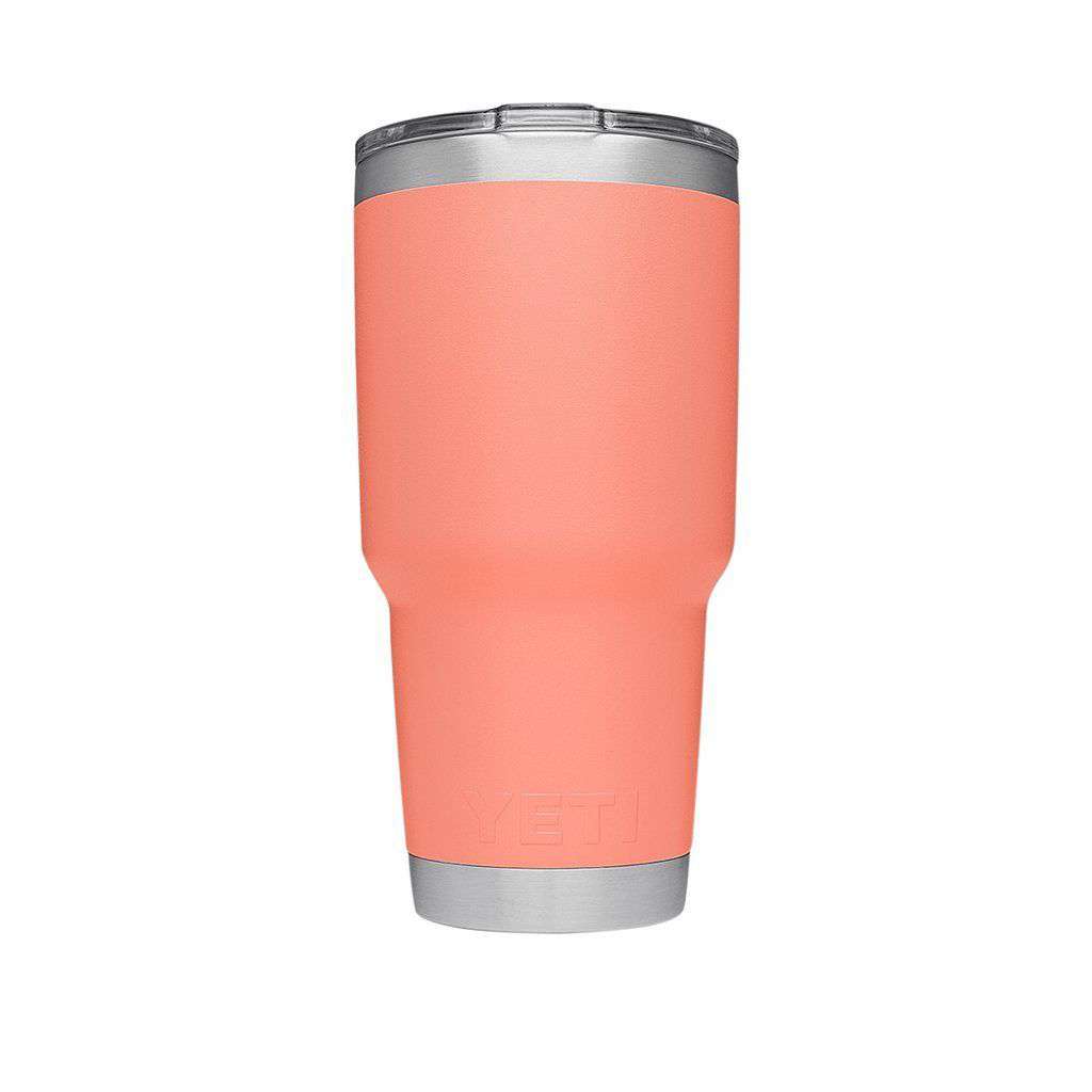 30 oz. DuraCoat  Rambler Tumbler in Coral with Magslider™ Lid by YETI - Country Club Prep