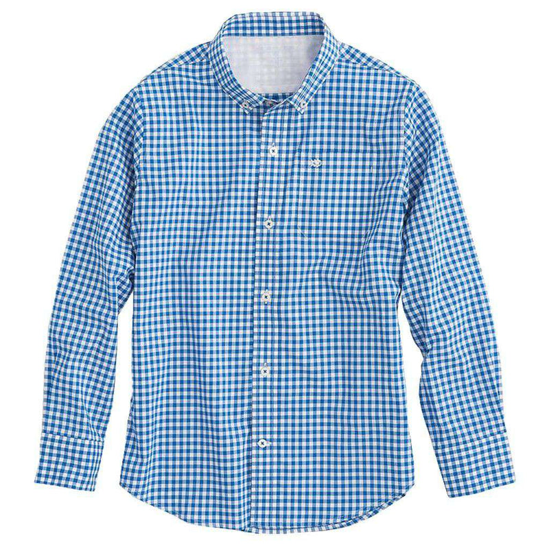 Boys' Gingham Sport Shirt in Sail Blue by Southern Tide - Country Club Prep