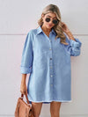 Raw Hem Button Up Denim Dress - Country Club Prep