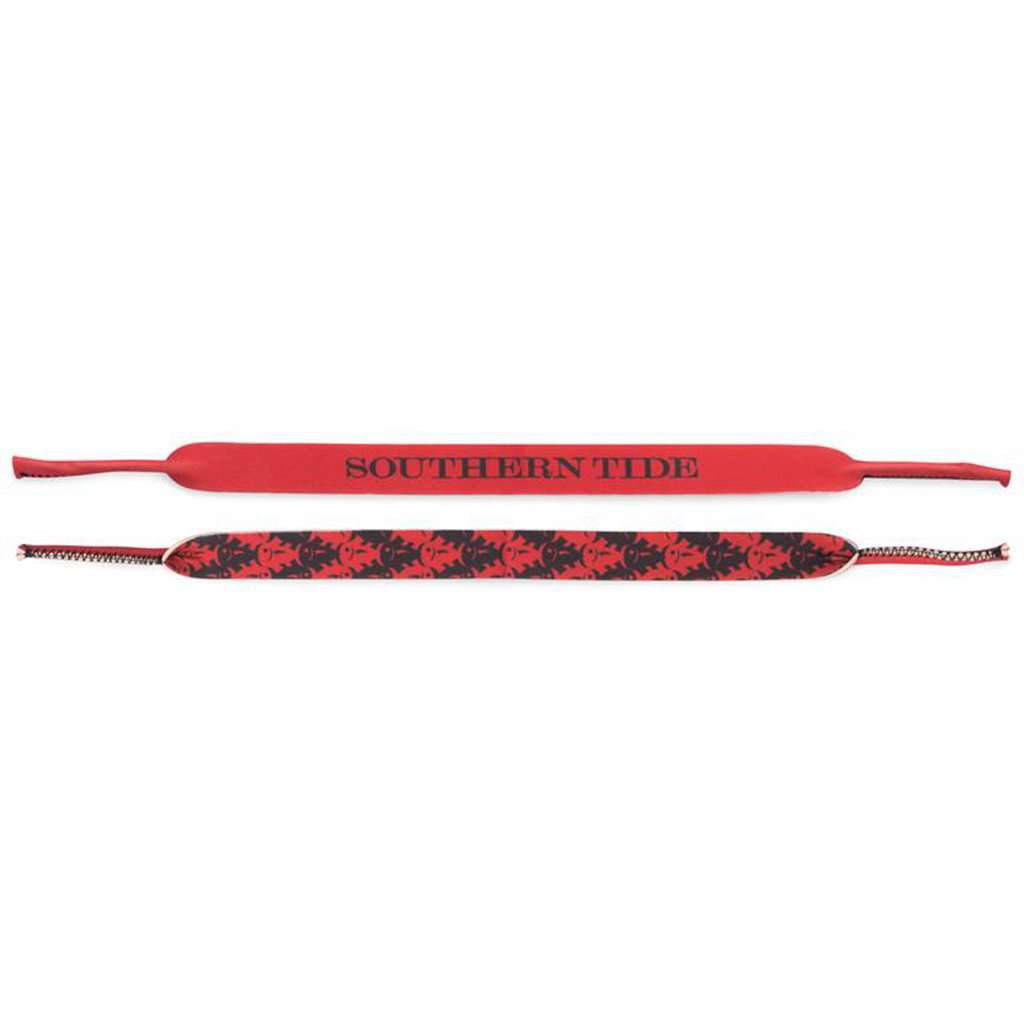 Gameday Skipjack Sunglass Straps in Varsity Red & Black by Southern Tide - Country Club Prep