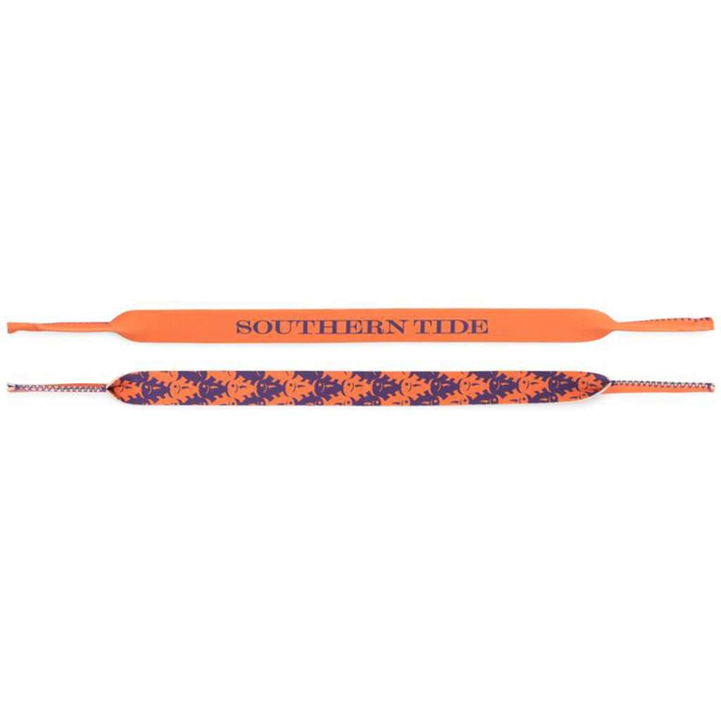 Gameday Skipjack Sunglass Straps in Endzone Orange & Regal Purple by Southern Tide - Country Club Prep