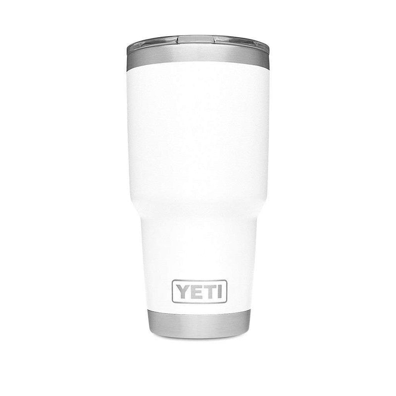 30 oz. DuraCoat  Rambler Tumbler in White with Magslider™ Lid by YETI - Country Club Prep