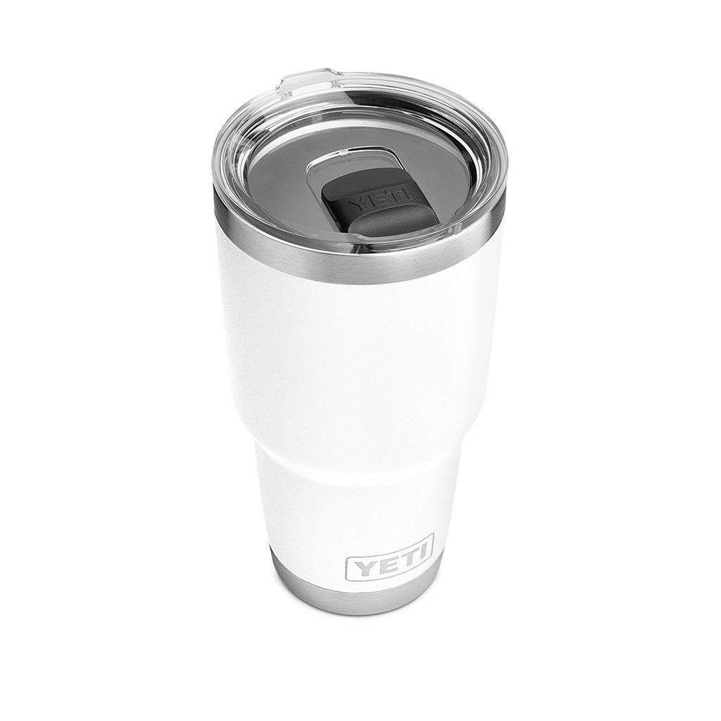 30 oz. DuraCoat  Rambler Tumbler in White with Magslider™ Lid by YETI - Country Club Prep