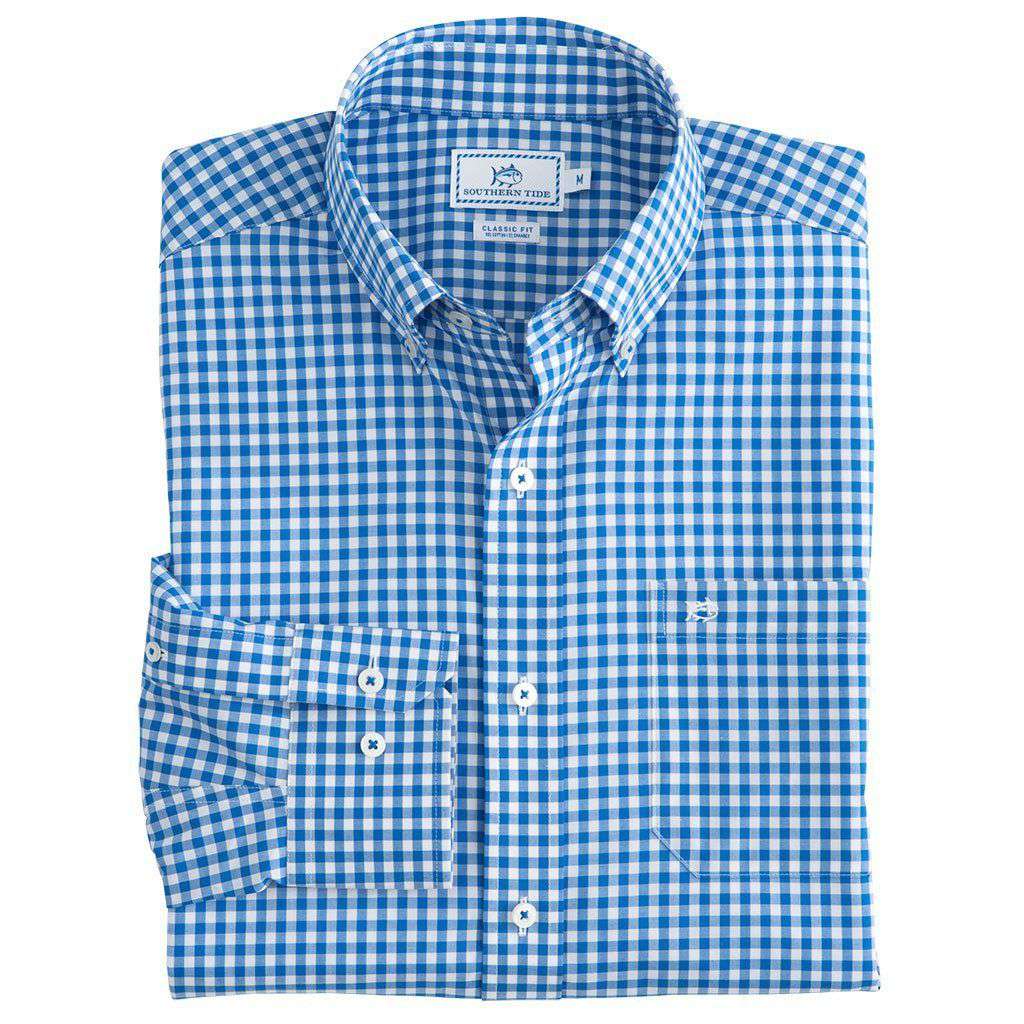Classic Gingham Sport Shirt in Cobalt Blue by Southern Tide - Country Club Prep