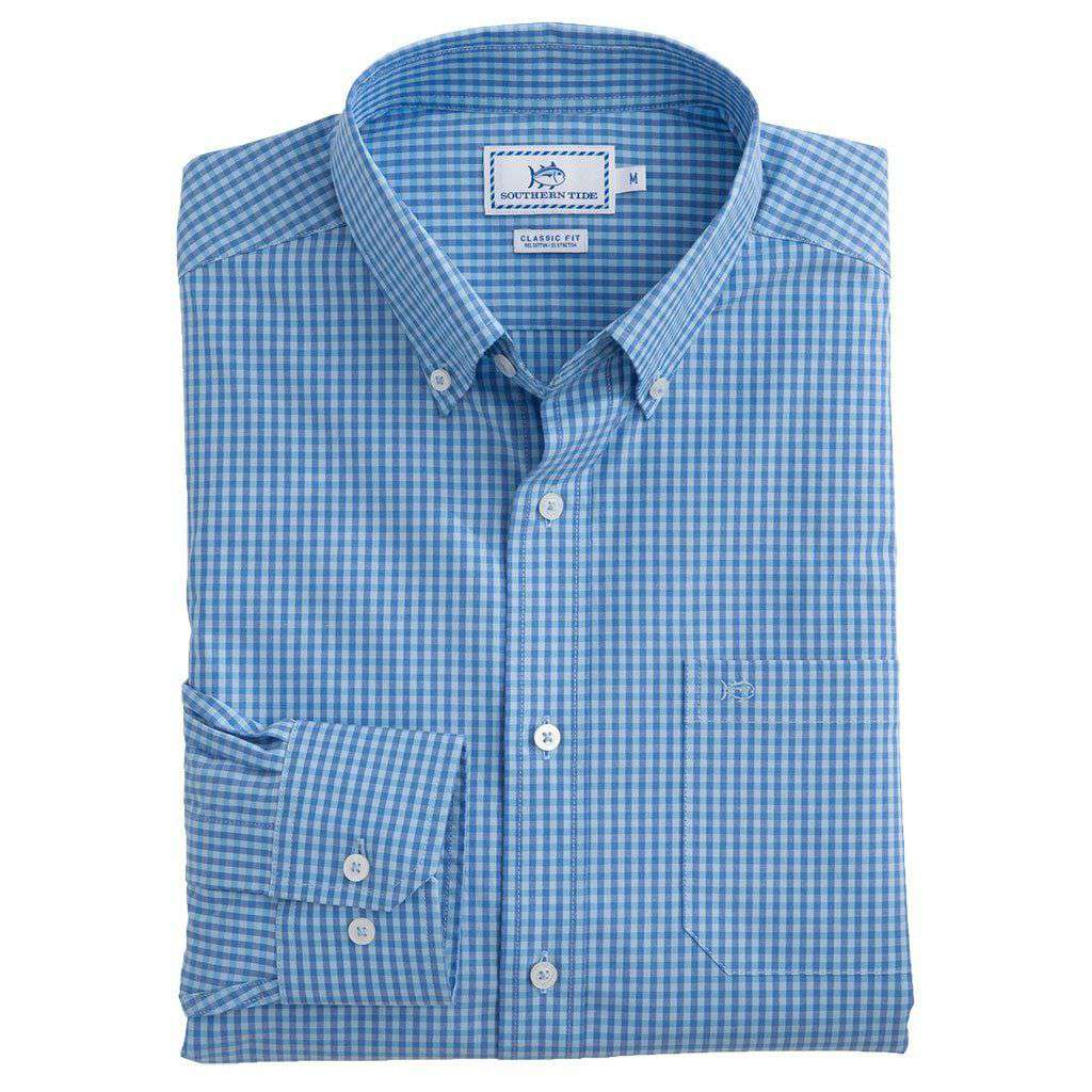 Camana Bay Gingham Sport Shirt in Ocean Channel by Southern Tide - Country Club Prep