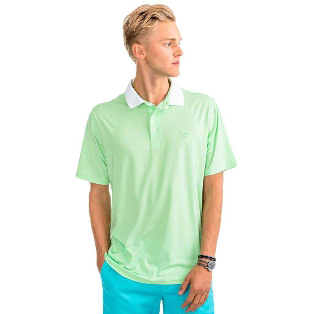 Carlisle Bay Stripe Performance Polo in Summer Green by Southern Tide - Country Club Prep