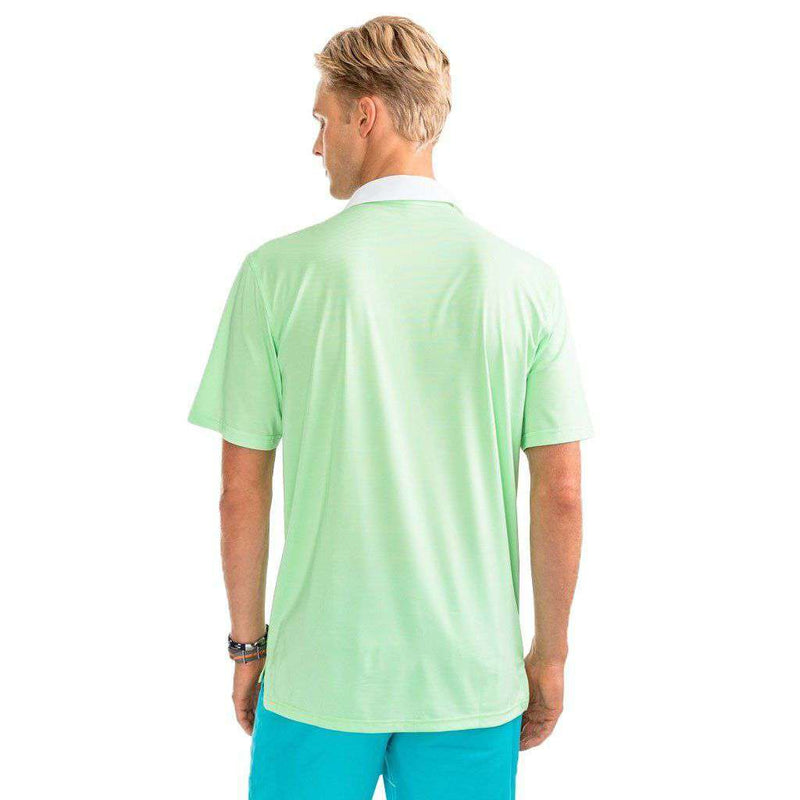 Carlisle Bay Stripe Performance Polo in Summer Green by Southern Tide - Country Club Prep