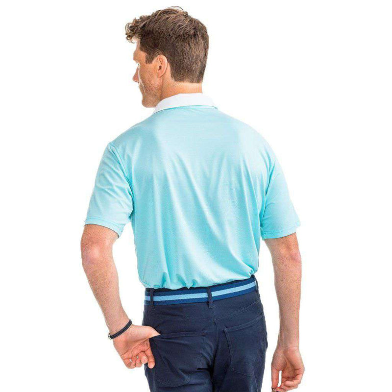Carlisle Bay Stripe Performance Polo in Crystal Blue by Southern Tide - Country Club Prep
