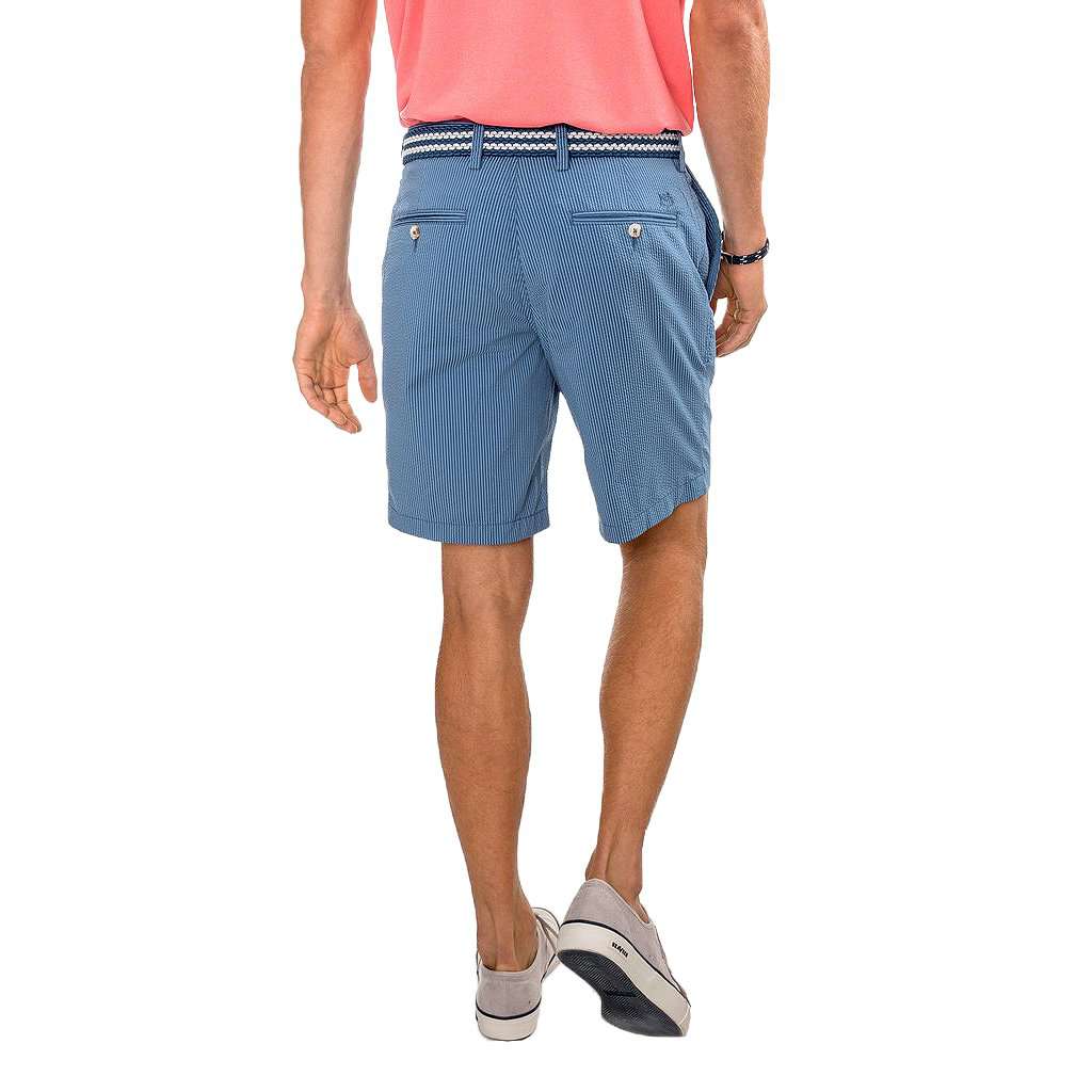 Tonal Seersucker Skipjack Short in Seven Seas Blue by Southern Tide - Country Club Prep