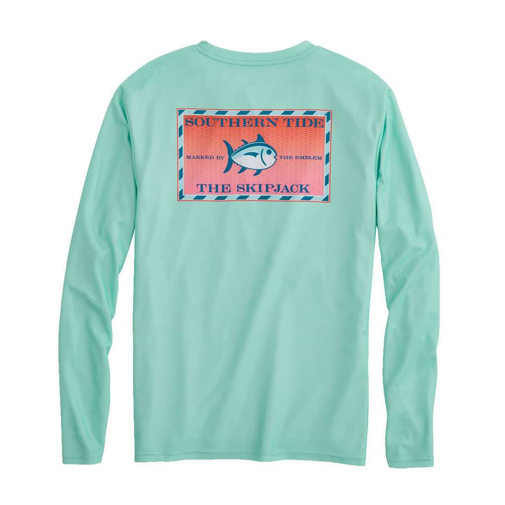 Original Skipjack Red Snapper Long Sleeve Performance T-Shirt in Offshore Green by Southern Tide - Country Club Prep