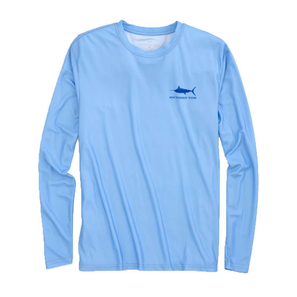 Original Skipjack Marlin Long Sleeve Performance T-Shirt in Ocean Channel by Southern Tide - Country Club Prep