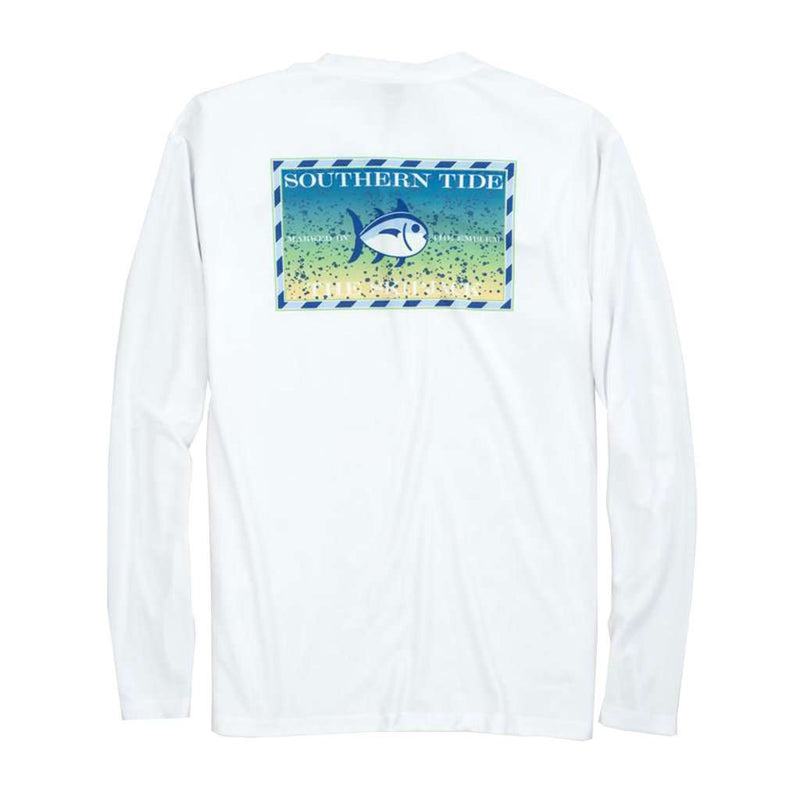 Original Skipjack Mahi Mahi Long Sleeve Performance T-Shirt in Classic White by Southern Tide - Country Club Prep