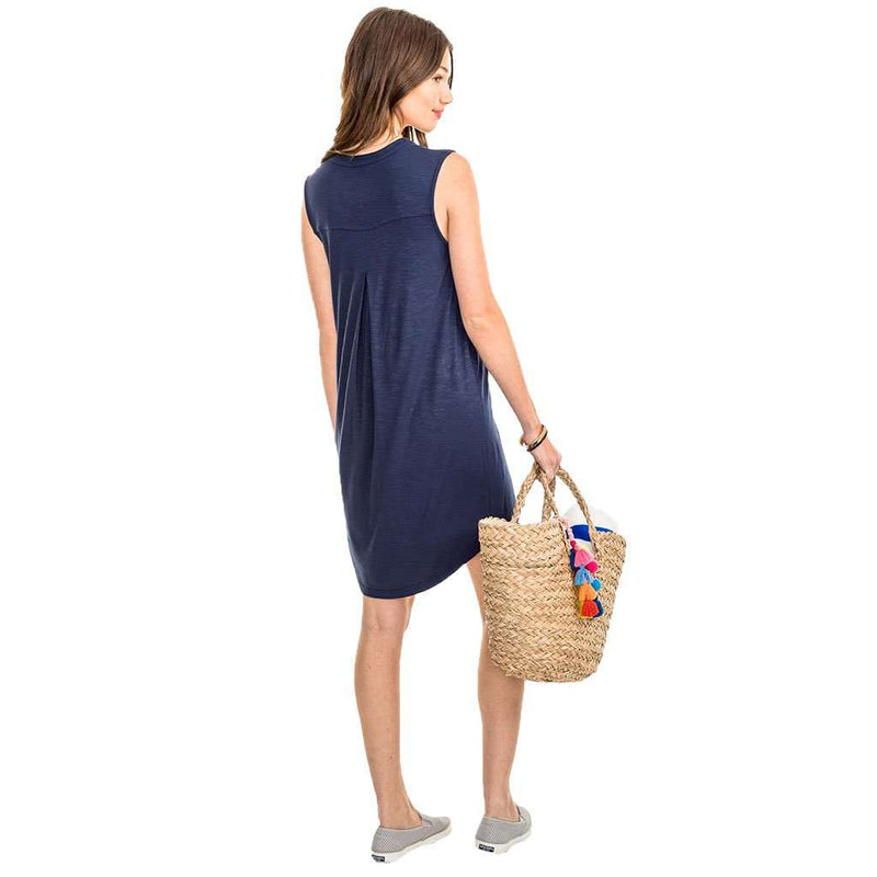 Jamie Slub Dress in Nautical Navy by Southern Tide - Country Club Prep