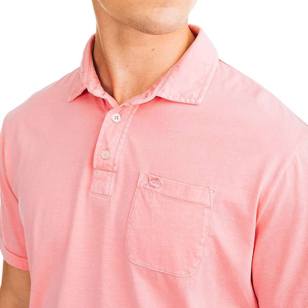 Island Road Jersey Polo in Light Coral by Southern Tide - Country Club Prep