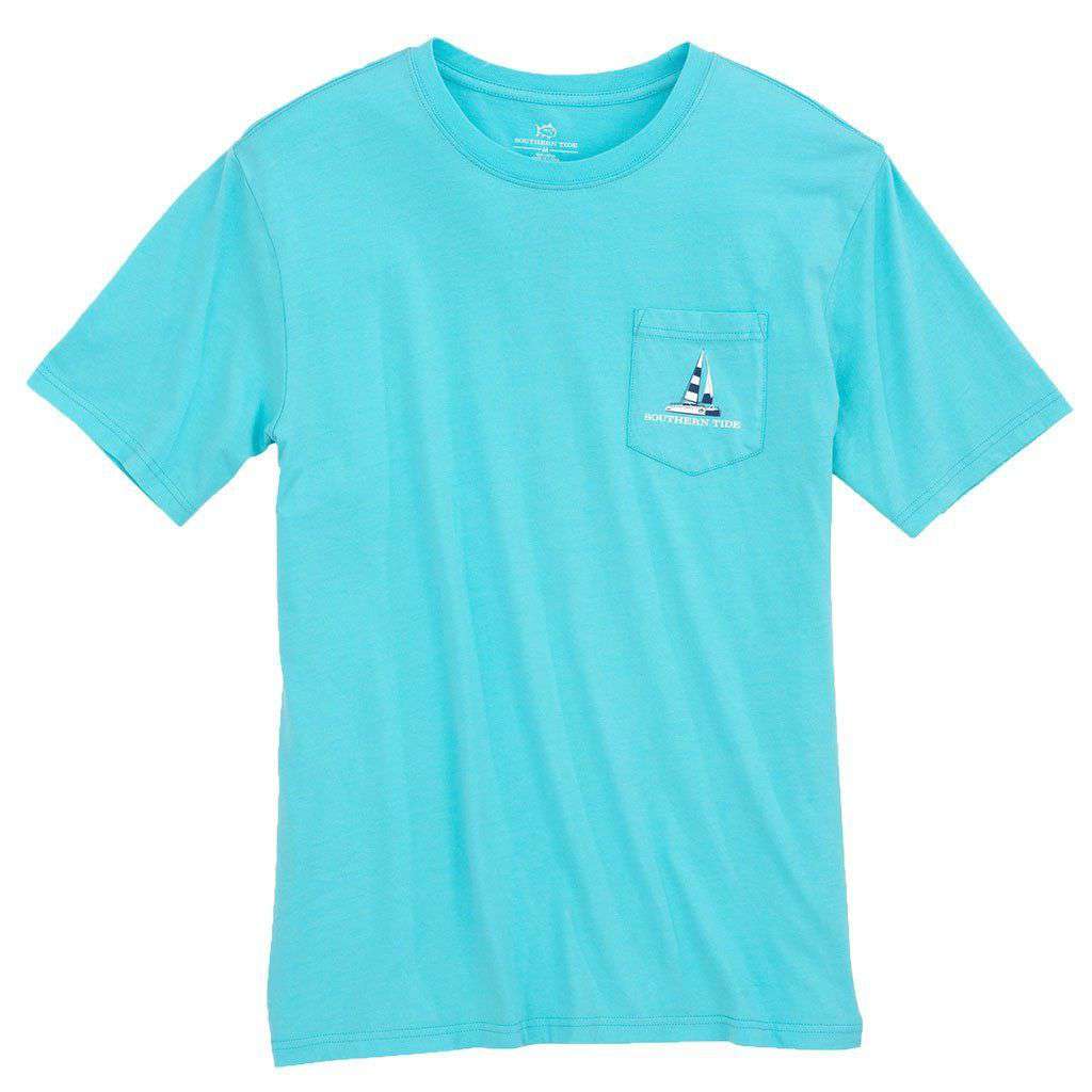 Catamaran Tee in Crystal Blue by Southern Tide - Country Club Prep