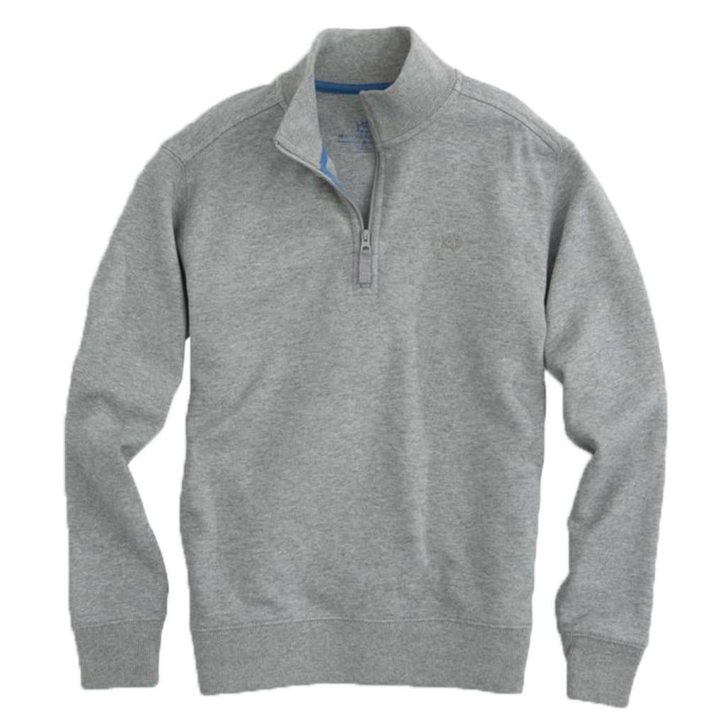 Boys' Heathered Skipjack Quarter Zip Pullover by Southern Tide - Country Club Prep