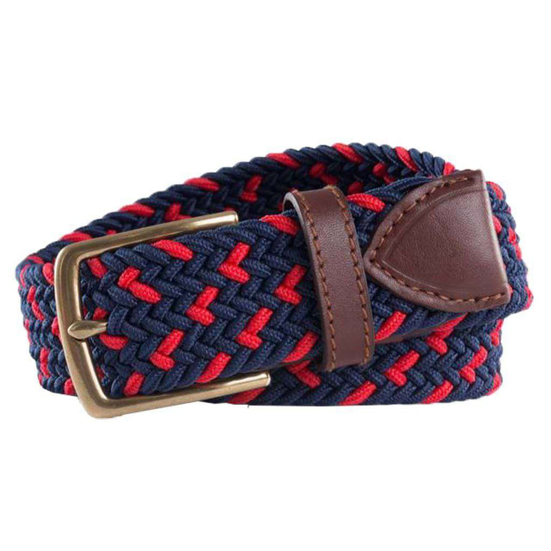 Braided Elastic Specked Web Belt in True Navy by Southern Tide - Country Club Prep