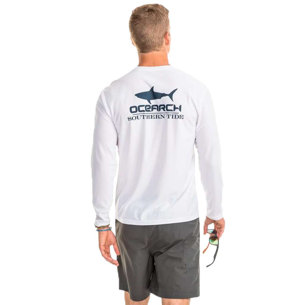 OCEARCH Long Sleeve Performance T-Shirt in Classic White by Southern Tide - Country Club Prep
