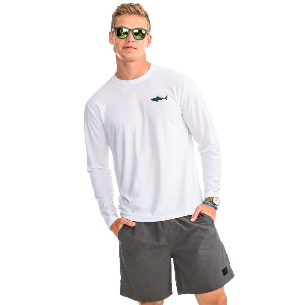 OCEARCH Long Sleeve Performance T-Shirt in Classic White by Southern Tide - Country Club Prep