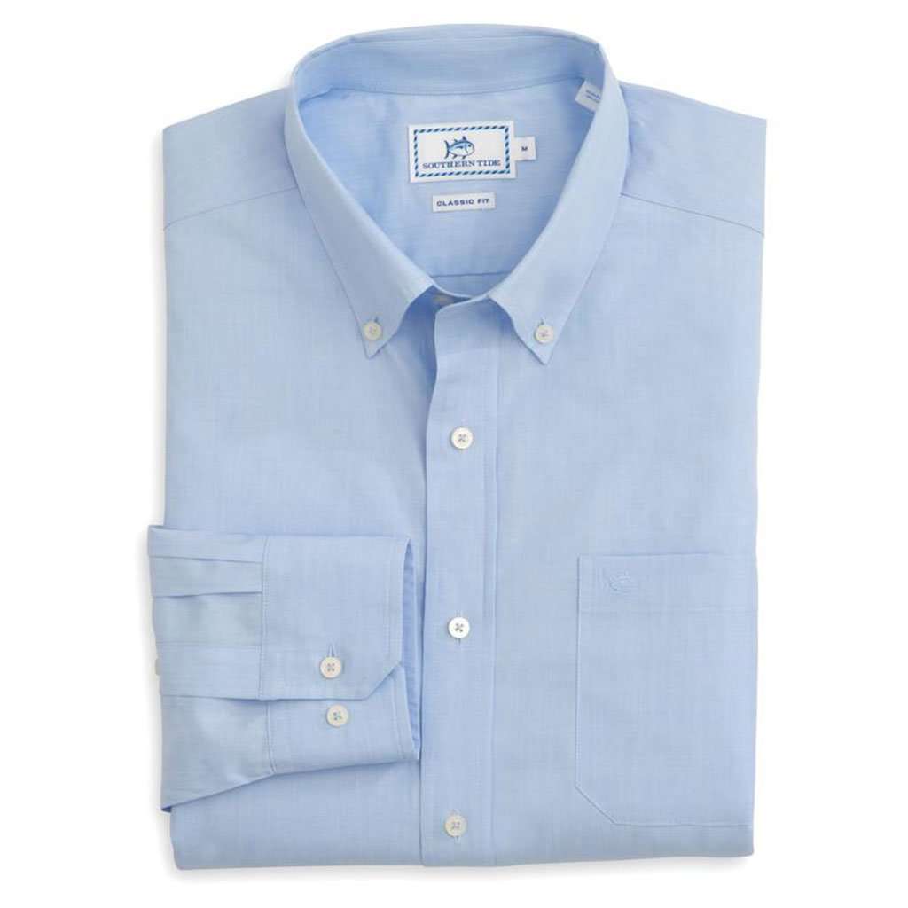 Sullivan's Solid Sport Shirt in Sail Blue by Southern Tide - Country Club Prep