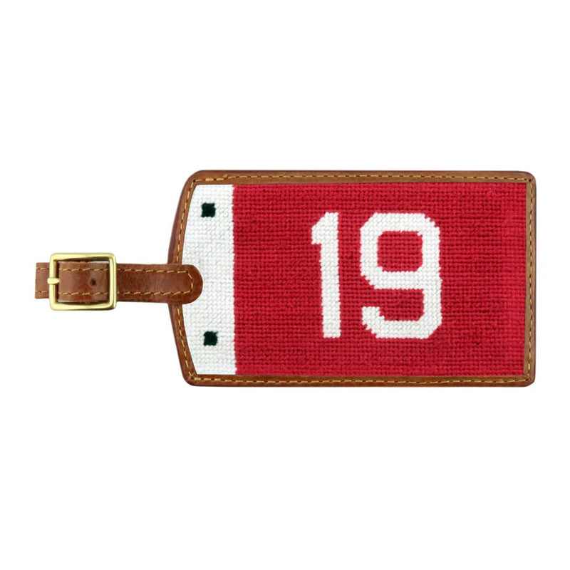 19th Hole Pin Flag Needlepoint Luggage Tag by Smathers & Branson - Country Club Prep