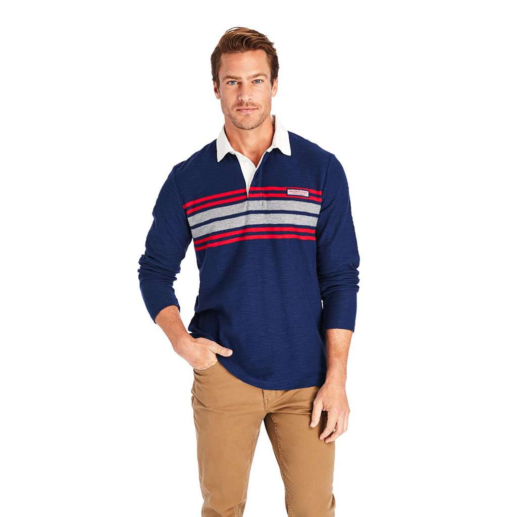 Placed Chest Stripe Rugby Shirt by Vineyard Vines - Country Club Prep
