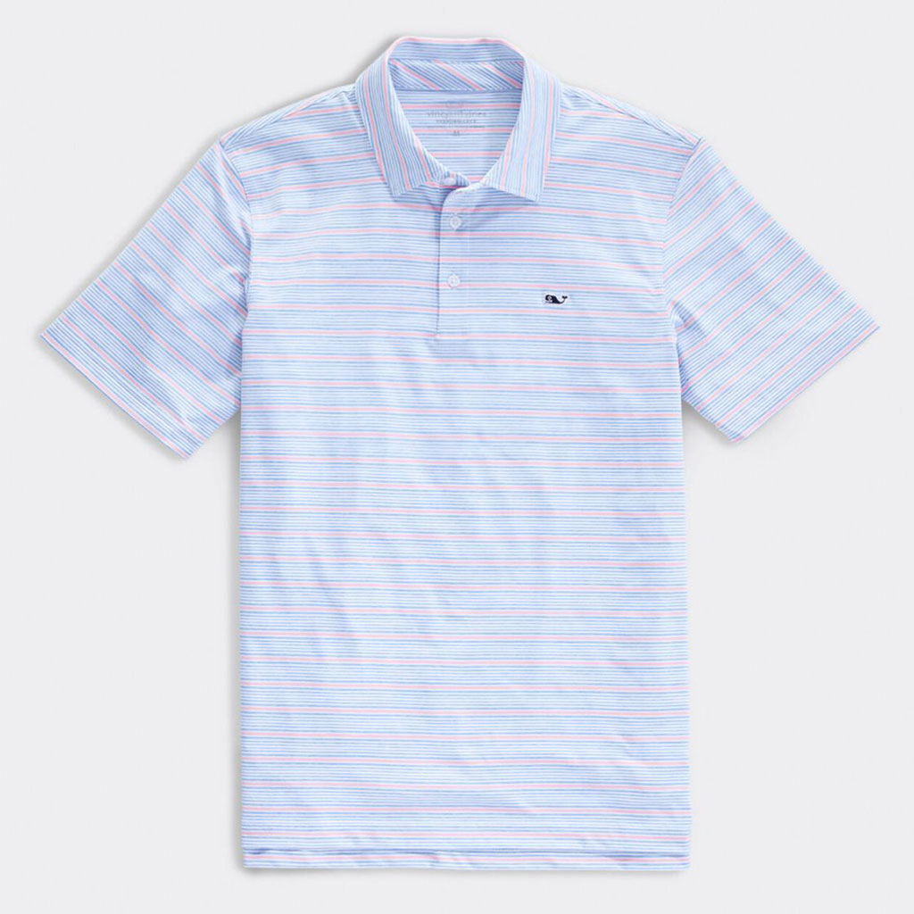 Custom Lake Worth Stripe Sankaty Performance Polo by Vineyard Vines - Country Club Prep