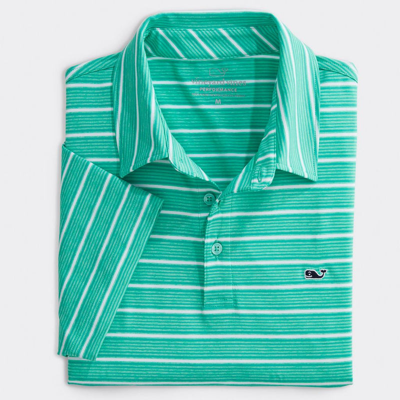 Custom Lake Worth Stripe Sankaty Performance Polo by Vineyard Vines - Country Club Prep