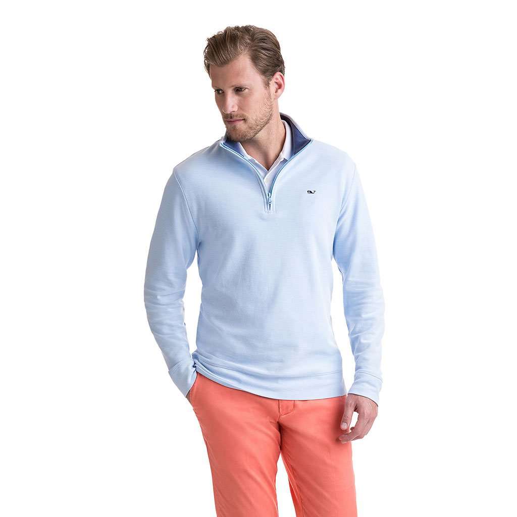 Saltwater 1/4-Zip in Ocean Breeze by Vineyard Vines - Country Club Prep